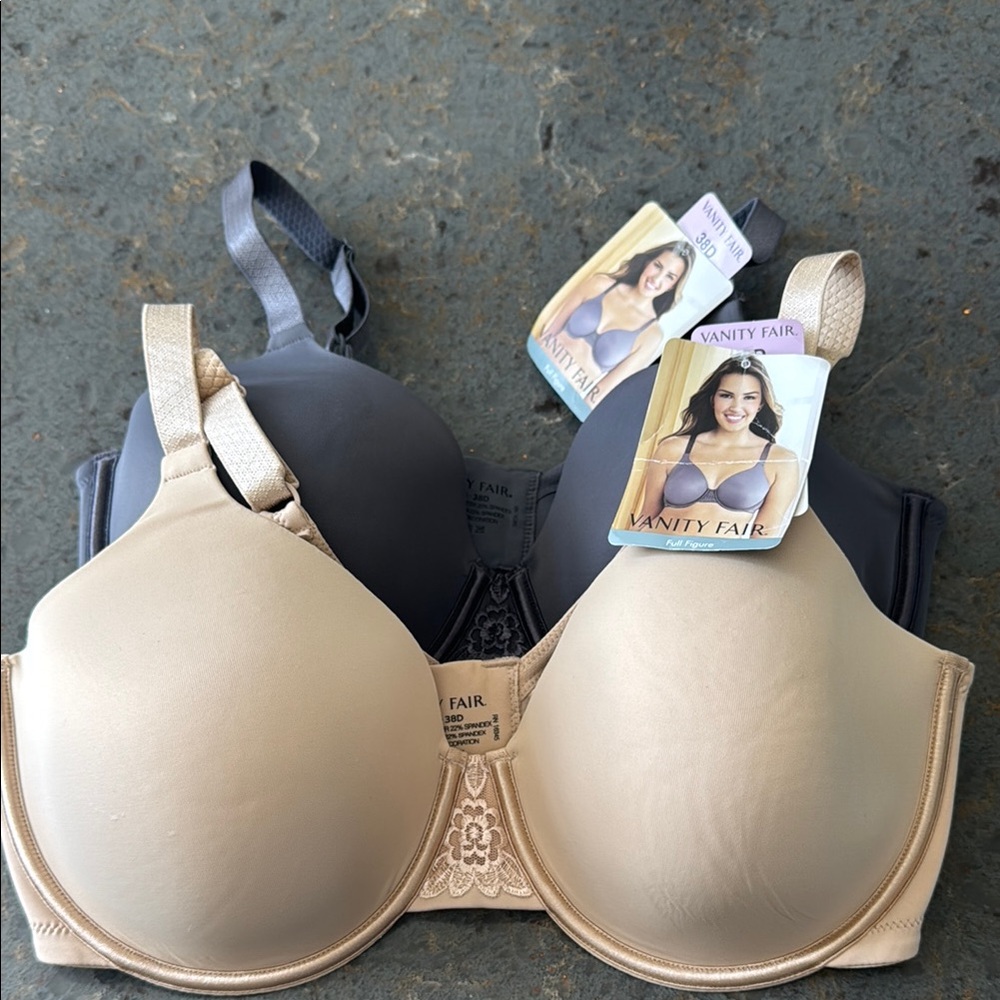 Vanity Fair Black and Tan Full-Coverage Bra 38D (both incl in price)